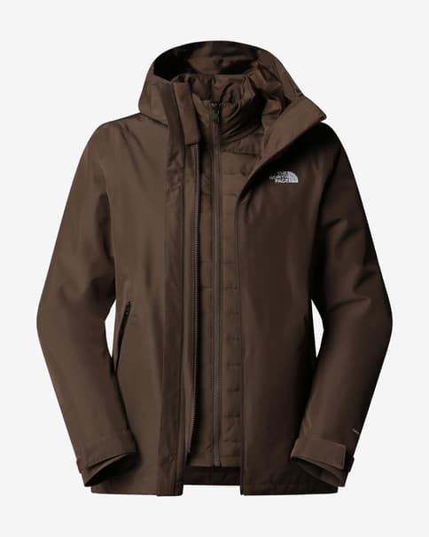 Chaqueta con capucha The North Face Carto Mono Triclimate marrón mujer
