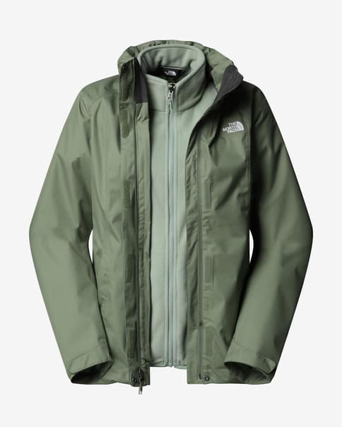 Chaqueta con capucha The North Face Evolve II Triclimate verde mujer