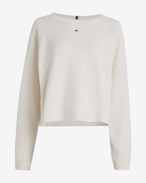 Sudadera Tommy Hilfiger Relaxed Sport Mesh C-Neck blanco mujer