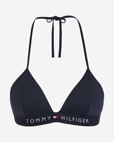 Top bikini Tommy Hilfiger Original Logo azul marino blanco mujer