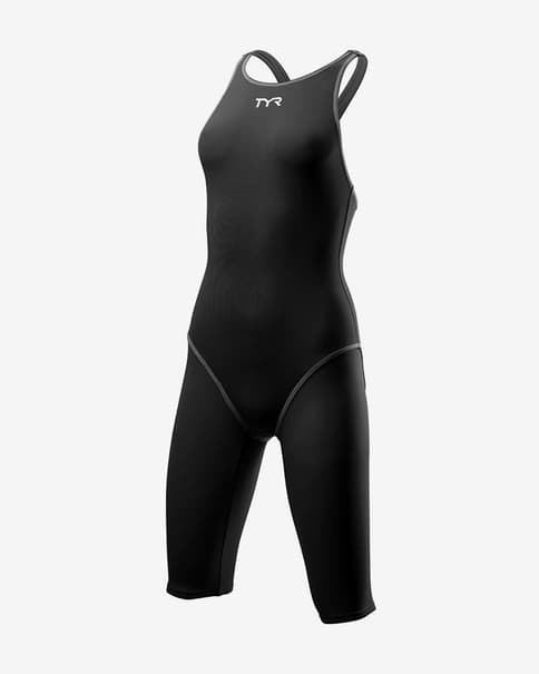 Bañador de competición Thresher Open Back negro mujer