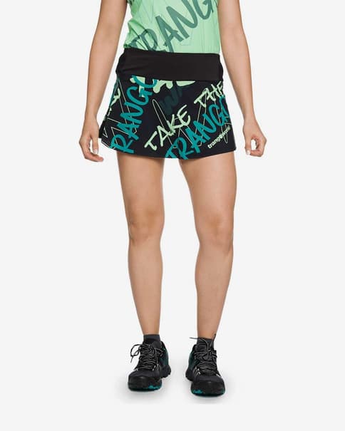 Falda Trangoworld Arruiz negro verde mujer