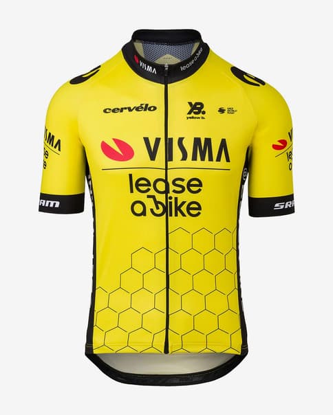 Maillot Team Visma Lease a Bike Replica 2025 manga corta amarillo