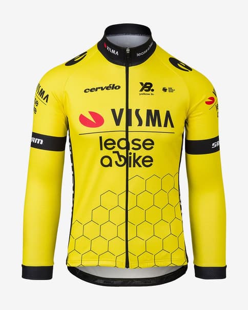 Maillot Visma Lease a Bike Replica 2025 manga larga amarillo