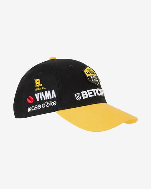 Gorra Visma Lease a Bike Podium 2025 negro amarillo