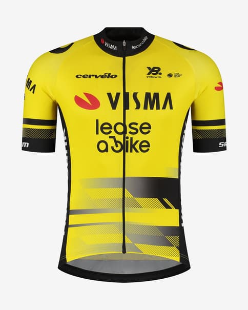 Maillot Team Visma Lease a Bike Second Half 2025 Replica manga corta amarillo infantil