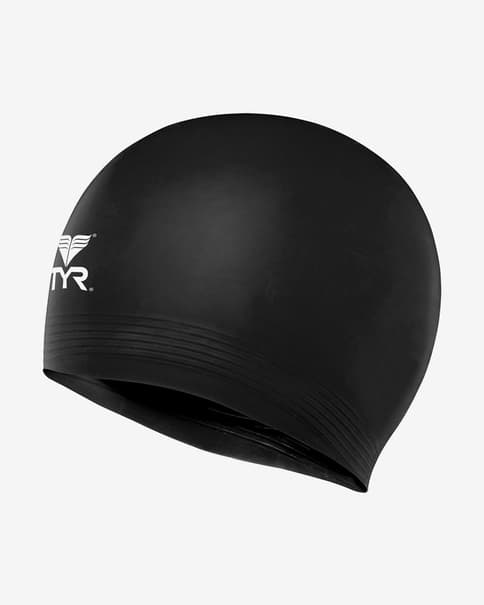 Gorro de natación TYR Solid Latex negro blanco