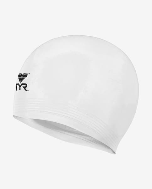 Gorro de natación TYR Solid Latex blanco
