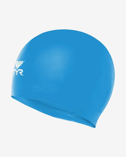 Gorro de natación TYR Solid Latex azul claro