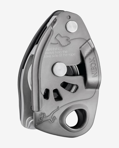 Asegurador Petzl Neox gris