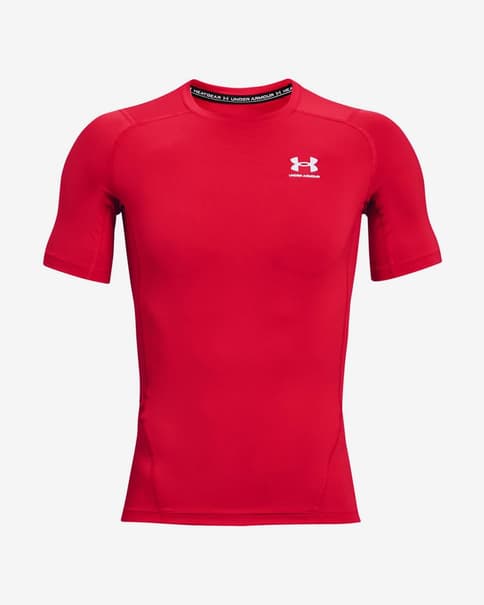 Camiseta Under Armour HeatGear Compression manga corta rojo blanco