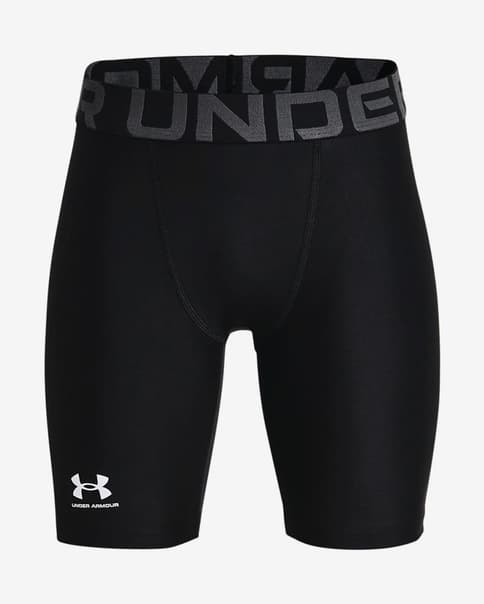Malla corta Under Armour HeatGear negro blanco niño
