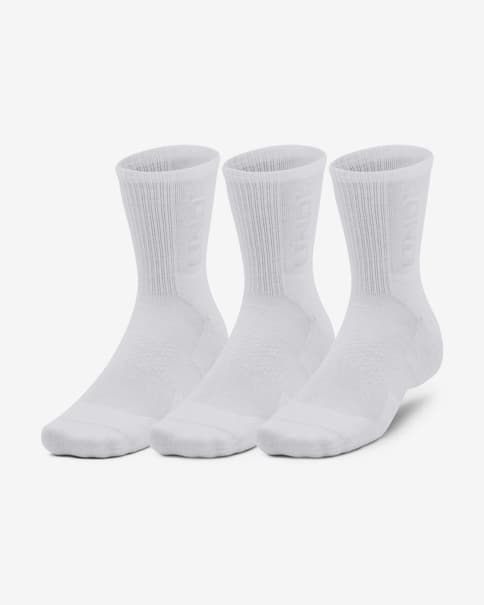 Calcetines Under Armour 3-Maker Mid-Crew blanco (3 pares)