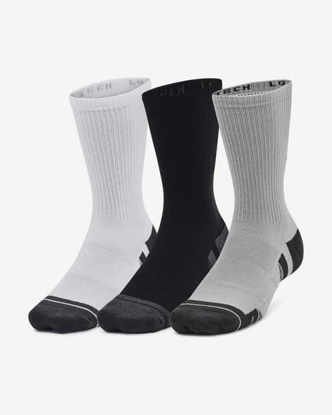 Calcetines Under Armour Performance Tech Crew gris blanco negro (3 pares)
