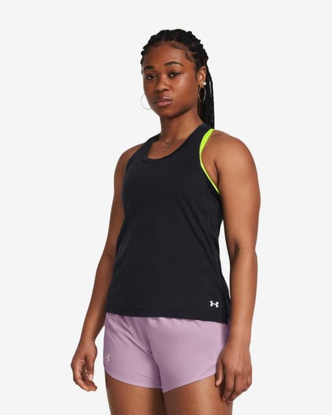 Camiseta Under Armour Streaker Splatter tirantes negro mujer