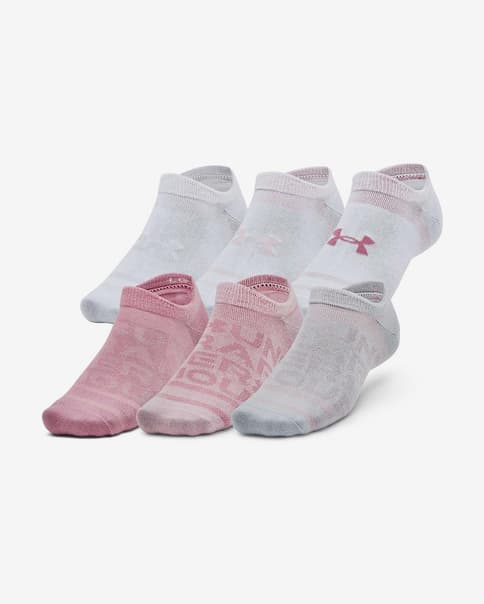Calcetines Under Armour Essential No Show rosa blanco (6 pares)