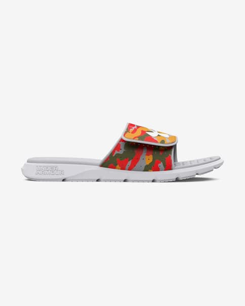 Chanclas Under Armour Ignite Pro blanco naranja verde