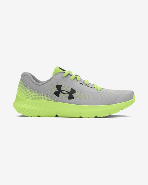 Zapatillas Under Armour Pre-School Rogue 4 AL gris verde neón infantil