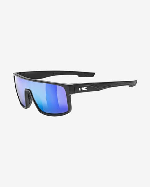 Óculos Uvex LGL 51 preto mate com lente espelhada verde azulado