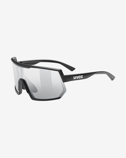 Óculos Uvex Sportstyle 235 Variomatic preto mate com lentes fotocromáticas espelhadas prateado