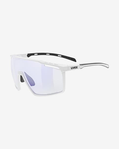 Uvex mtn perform Variomatic Brille weiß matt mit blau verspiegelter phototroper Scheibe