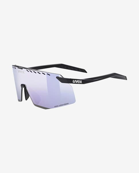 Uvex Pace Stage Colorvision Brille mattschwarz mit hellrosanem verspiegeltem Glas