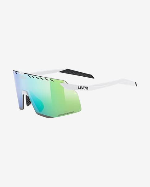 Uvex Pace Stage Colorvision Brille weiß mit grünem/blauem verspiegeltem Glas