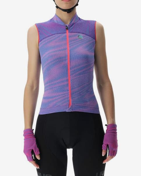 Maillot UYN Biking Wave Ow tirantes lila mujer