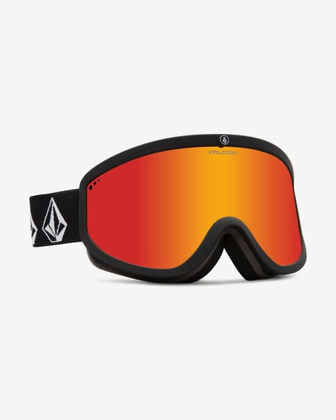 Máscara Volcom Footprints negro con lente espejada Red Chrome
