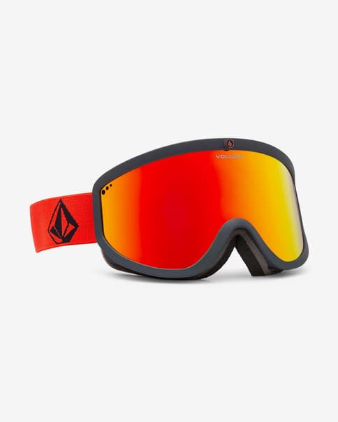Máscara Volcom Footprints rojo con lente espejada Red Chrome