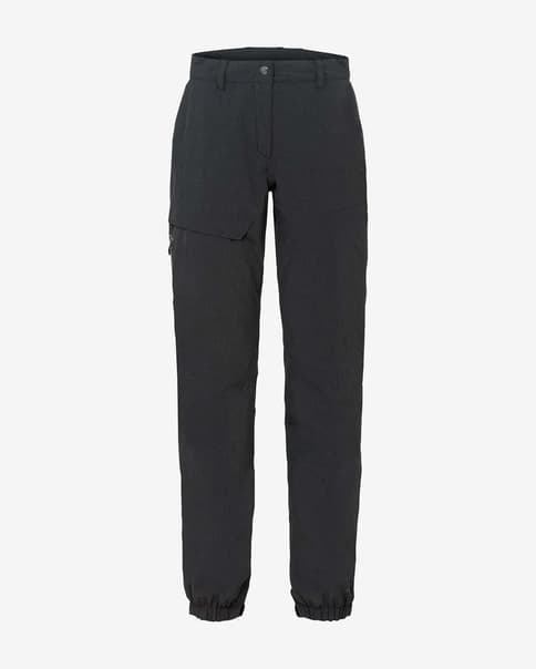 Pantalón largo Vaude Yaras Warm Rain sin badana negro grisáceo mujer