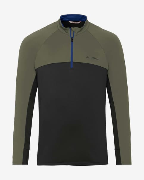 Maillot Vaude Virt II 1/4 Zip manga larga verde grisáceo negro