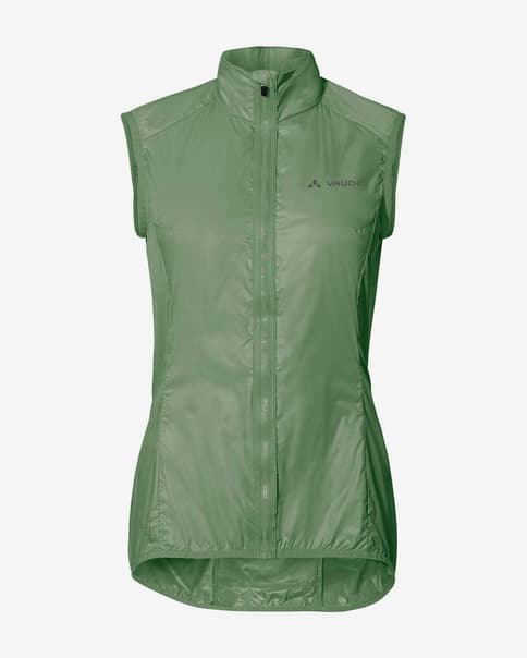 Chaleco cortavientos Vaude Matera Air verde grisáceo mujer
