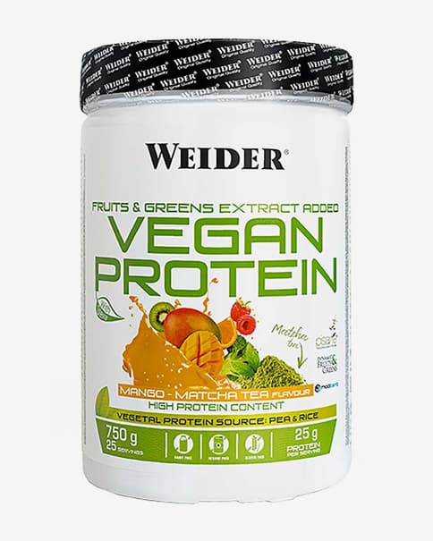 Batido Weider Vegan Protein sabor mango y té macha 750 g
