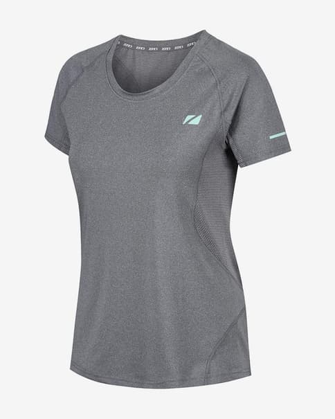 Camiseta Zone3 Power Burst (XRC) manga corta gris azul turquesa mujer