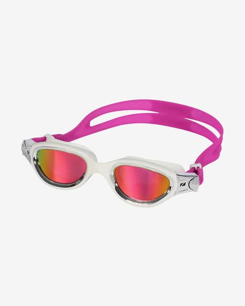 Gafas de natación Zone3 Venator-X blanco plateado con lentes espejadas rosa