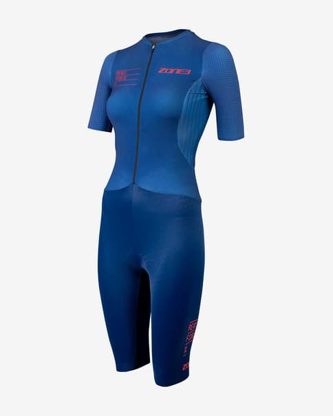 Tritraje Zone3 Aeroforce X II manga corta azul rosa mujer