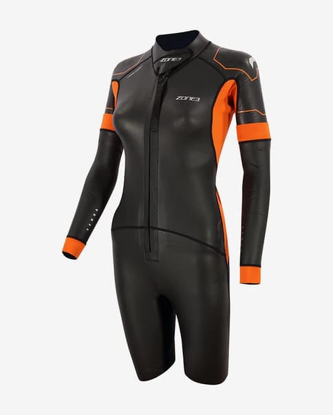 Traje de neopreno Zone3 Versa Swimrun negro naranja mujer