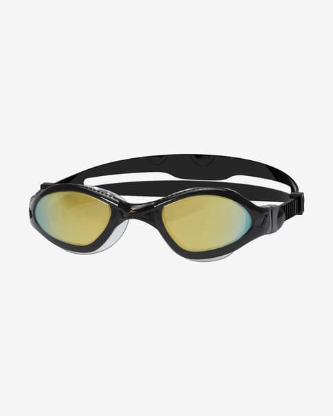 Gafas de natación Zoggs Tiger LSR+ negro con lentes espejadas dorado