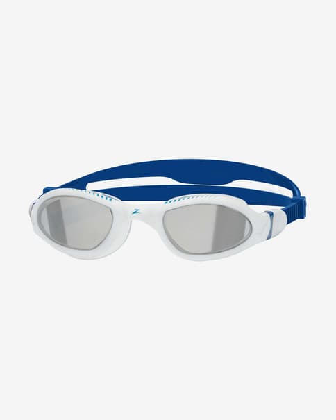 Gafas de natación Zoggs Tiger LSR+ blanco azul con lentes espejadas gris