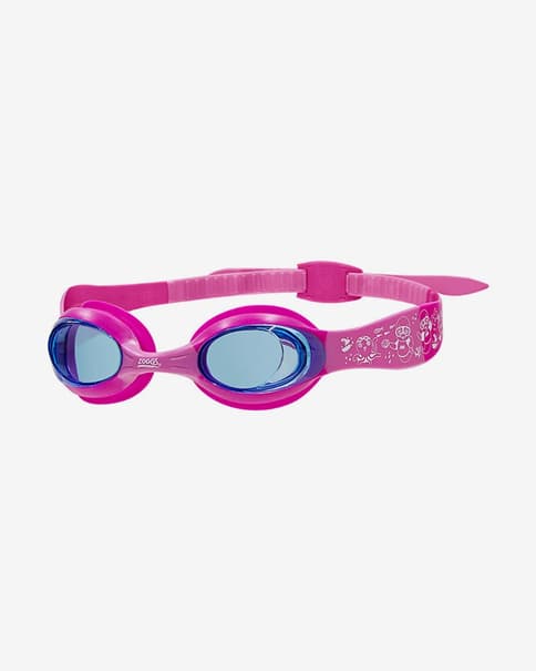 Gafas de natación Zoggs Little Twist rosa con lentes transparentes azul infantil