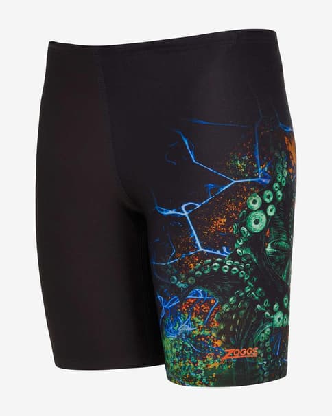 Bañador Zoggs Barracuda azul oscuro verde naranja niño