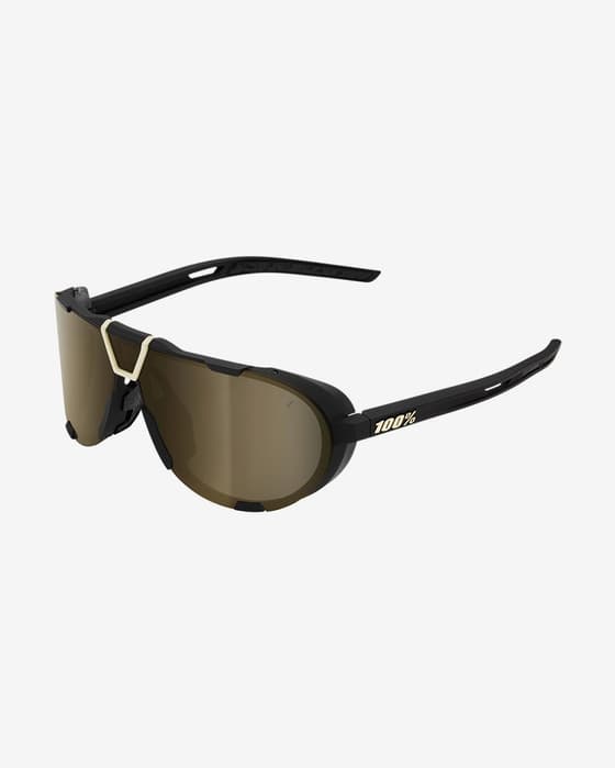 Gafas 100% Westcraft negro con lentes espejadas dorado