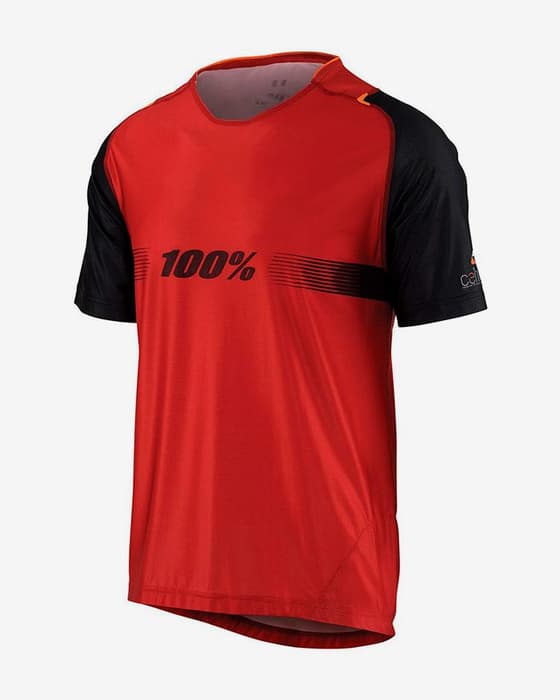 Maillot 100% VTT Celium manche courte rouge noir