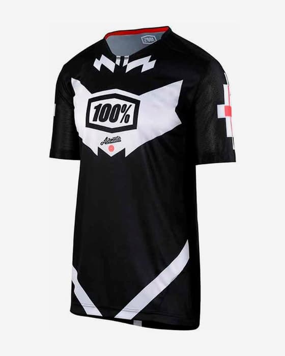 Maillot 100% VTT Airmatic Jeronimo manche courte noir blanc