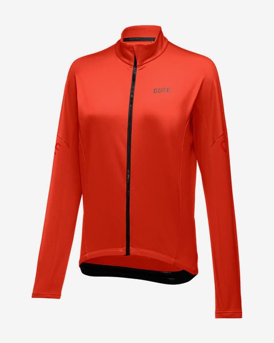 T-shirt Gore Wear C3 Thermo manches longues rouge orangé 