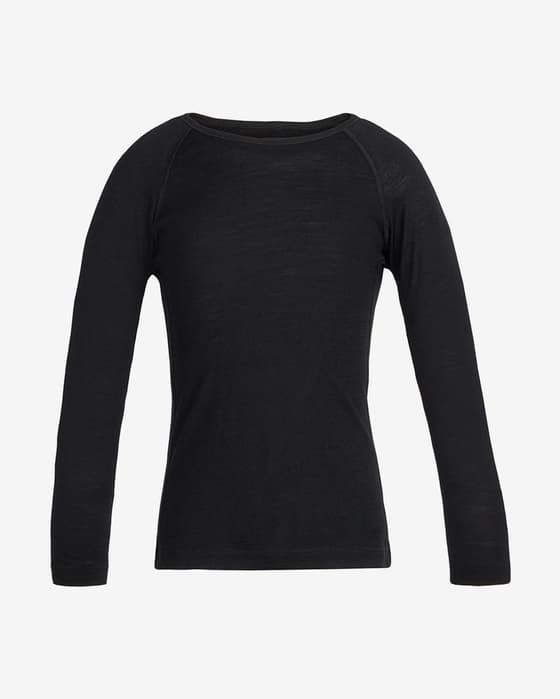 T-shirt à manches longues Icebreaker 200 Oasis Crewe noir enfant