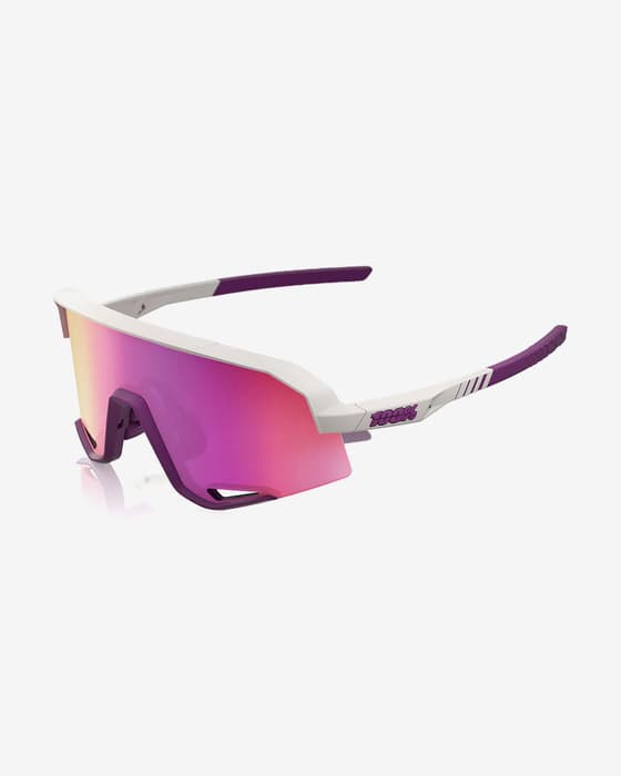 Gafas 100% Slendale Matte Chalk con lente Purple Mirror