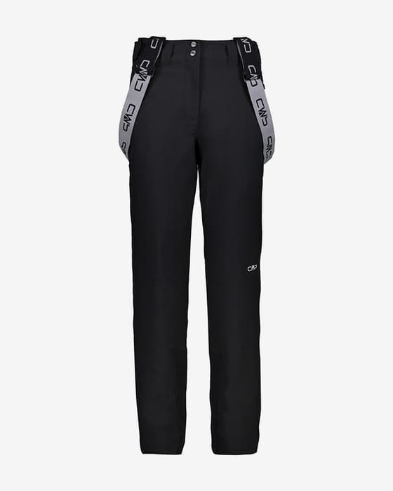 Pantalón largo CMP Stretch negro logo blanco mujer