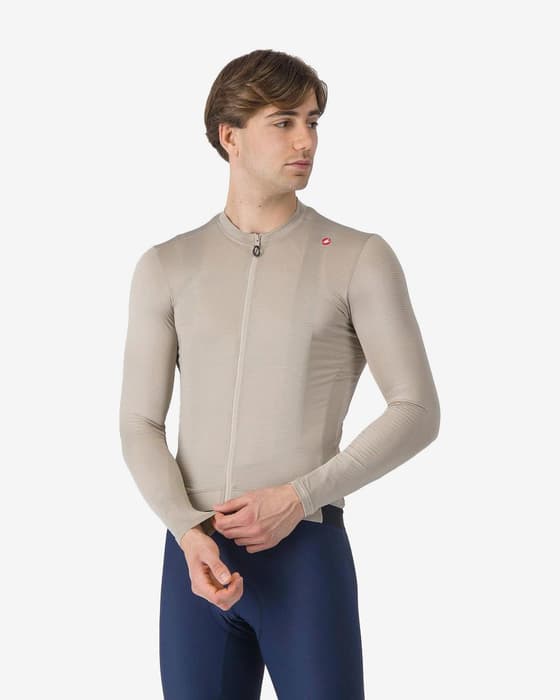 Maillot Castelli Espresso manches longues beige argile